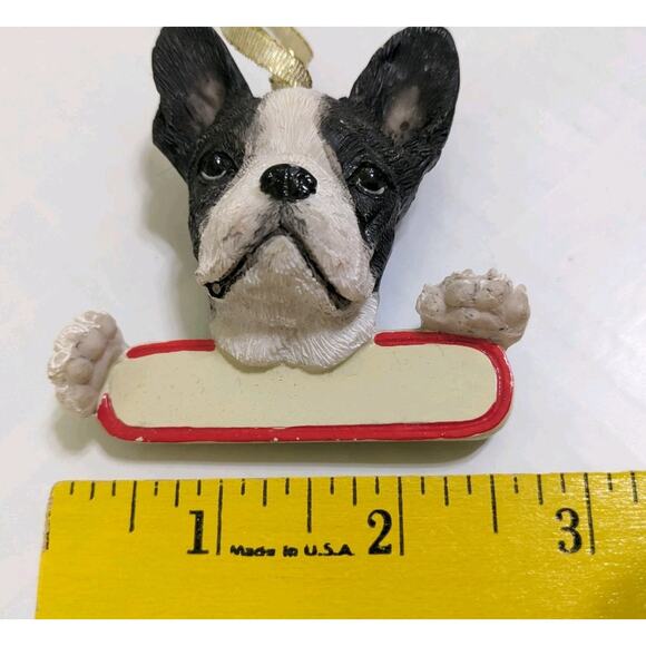 3D Boston Terrier Dog Ornament Name Tag Christmas Tree Holiday New Personalize - Picture 3 of 5